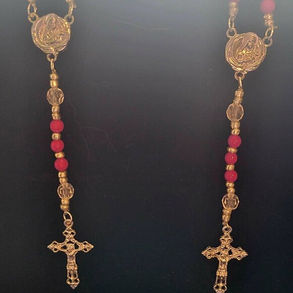 Beautifully Designed and Created with Shades of Pink and Silver Tones Rosary NEW - Picture 4 of 4